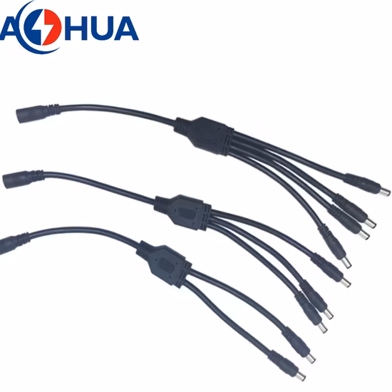 Aohua M11 Quick Type DC Power Cable One 5521 Jack to Two 5521 Plug Monitoring Camera Y Splitter Cable
